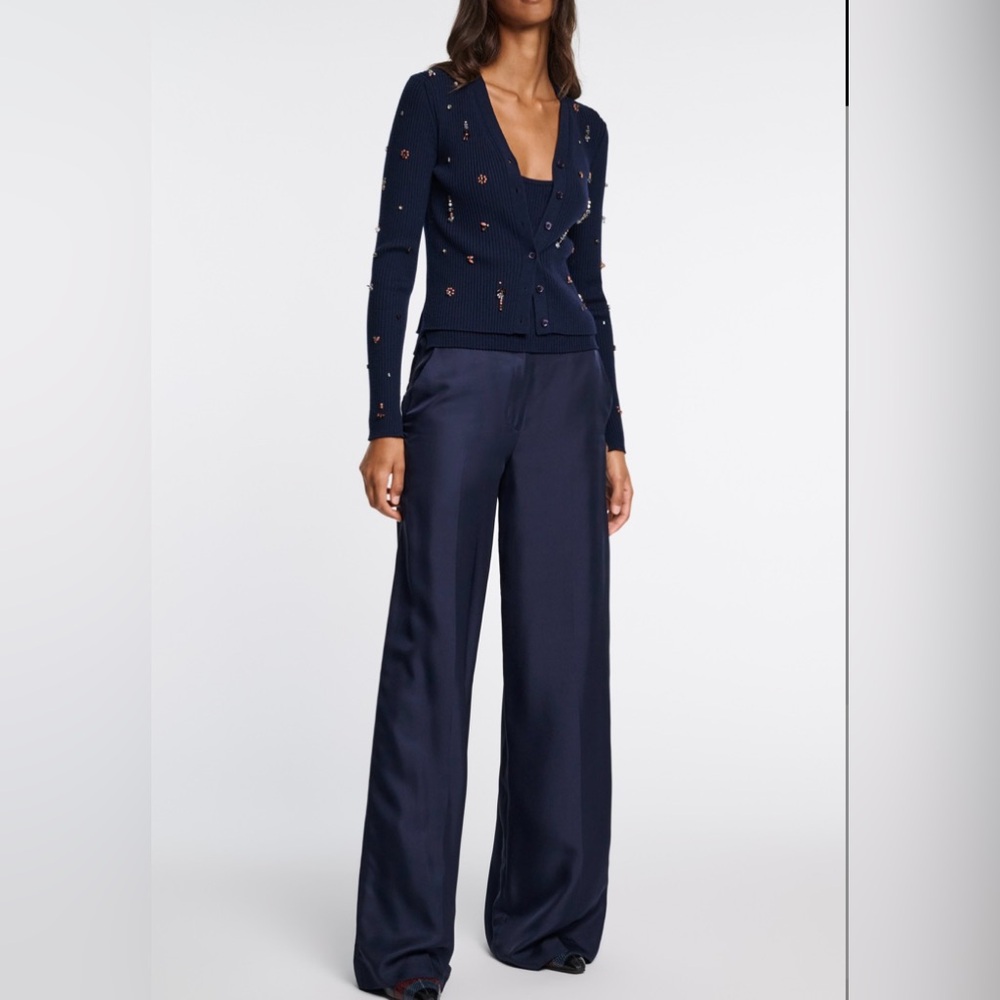 DOROTHEE SCHUMACHER Embellished Merino embellished wool cardigan twinset